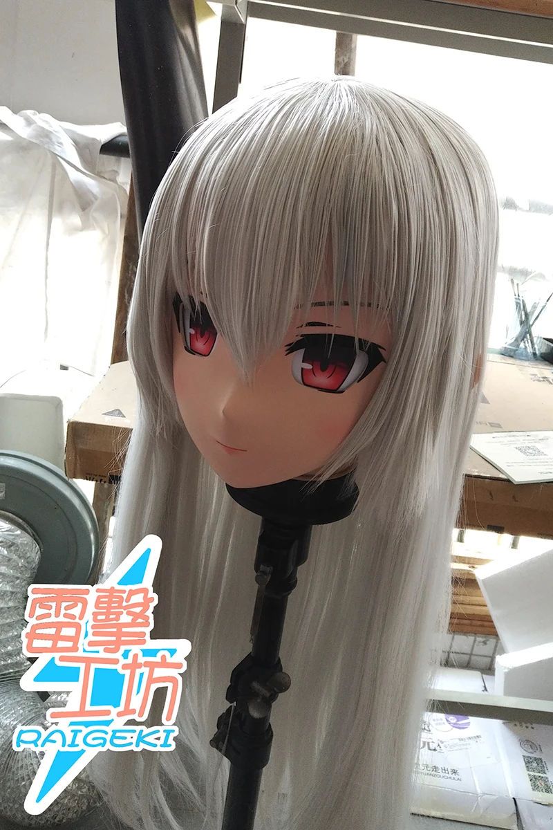 (LJ-173) Customize Character Female/Girl Resin Kig Full Head With Lock Anime Cosplay Japanese Anime Kigurumi Mask