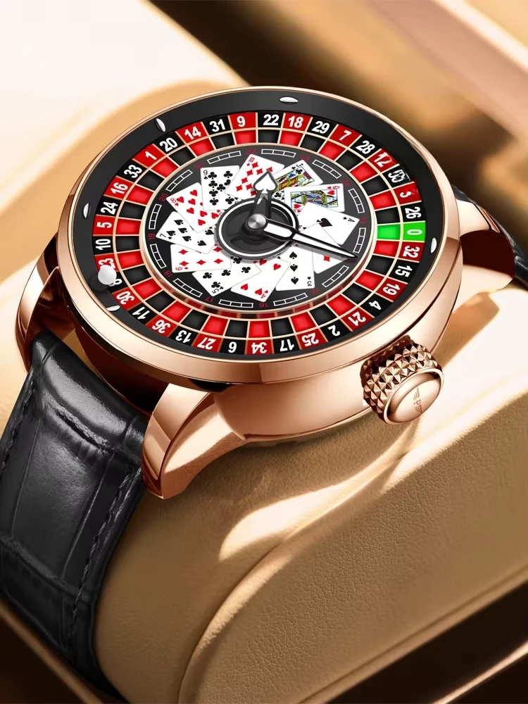 

Watch Men's Playing Card Wheel Automatic Mechanical Watch Glow National Fashion Men's Watch Large Dial