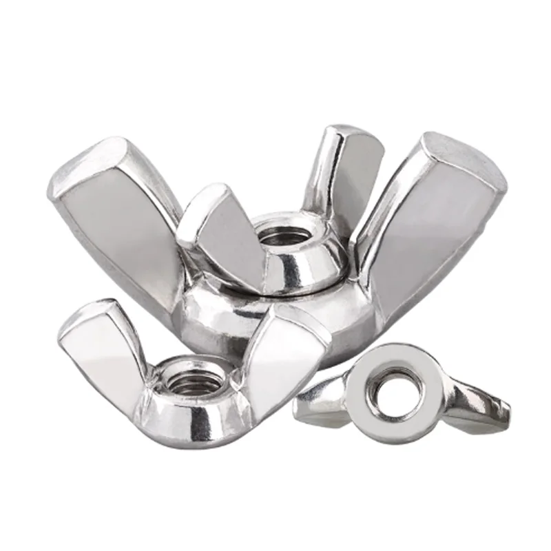 1~10pcs UNC Coarse 10#-24 1/4-20 5/16-18 3/8-16 1/2-13 304 Stainless Steel Wing Nuts Butterfly Hand Tighten Nut Adjust Thumb Nut