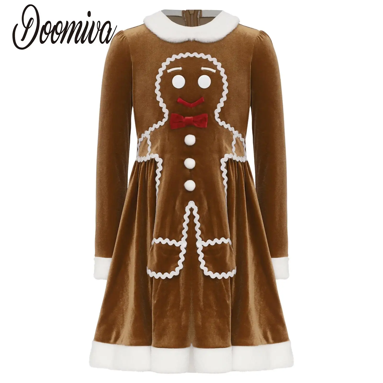 الفتيات عيد الميلاد الزنجبيل رجل زي هالوين عيد الميلاد الزنجبيل الخبز نمط توتو فستان رقص الباليه الشكل التزلج Dancewear #1