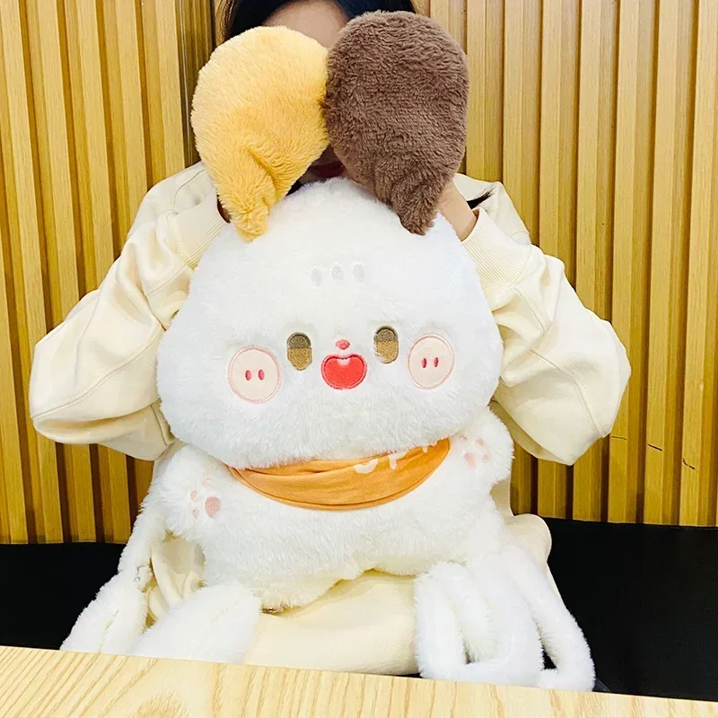 Sac à dos pour chien de dessin animé 38cm, chiot en peluche Shiba Inu Husky, sac pour chien tacheté, cadeau d'anniversaire pour enfants en bas âge