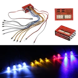 12 Ultra Bright LED Multi-function Lamp Light System Kit For 1/10 1/8 HSP TAMIYA CC01 Axial SCX10 D90 RC Car Parts