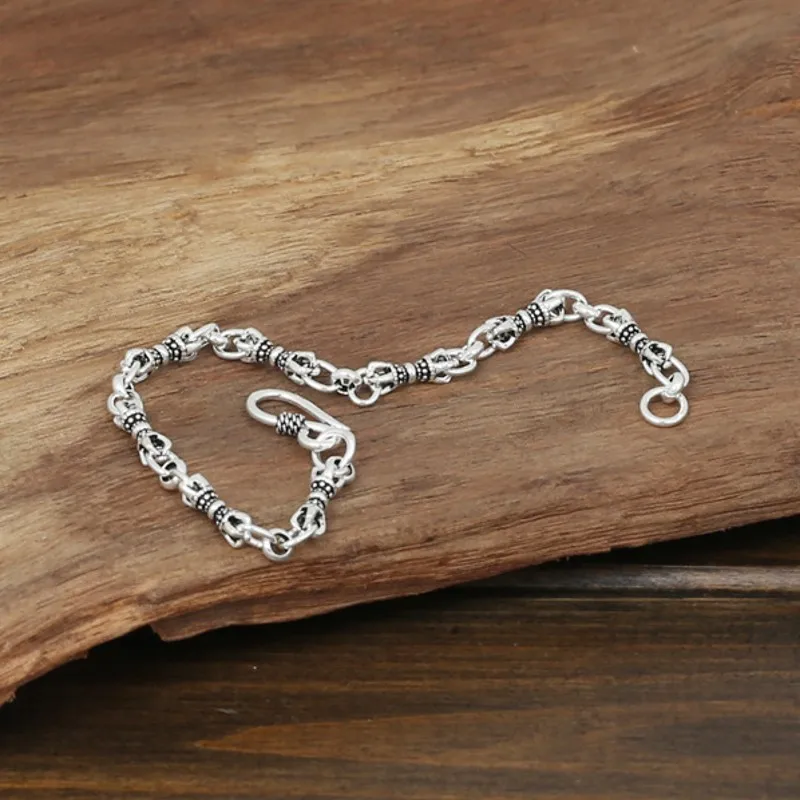 BOCAI New S925 Sterling Silver Jewelry Vintage Personality Diamond Pestle And Magic Bracelet Selected Gifts For Men And Women