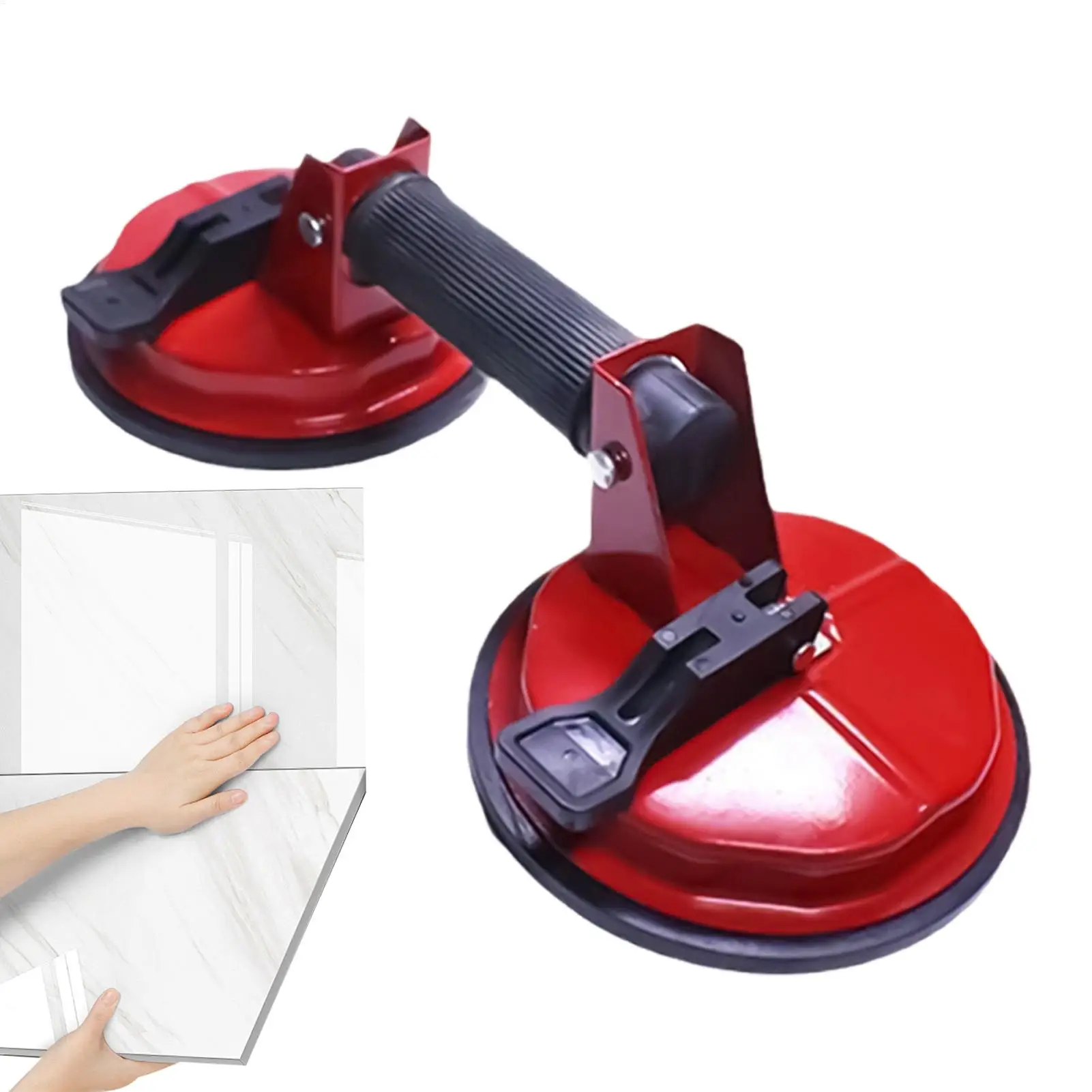 Glass Lifting Suction Cups Heavy Duty Vacuum ABS Handle Holder for Floor Tile Auto Car Windshield Repair Hand Tools