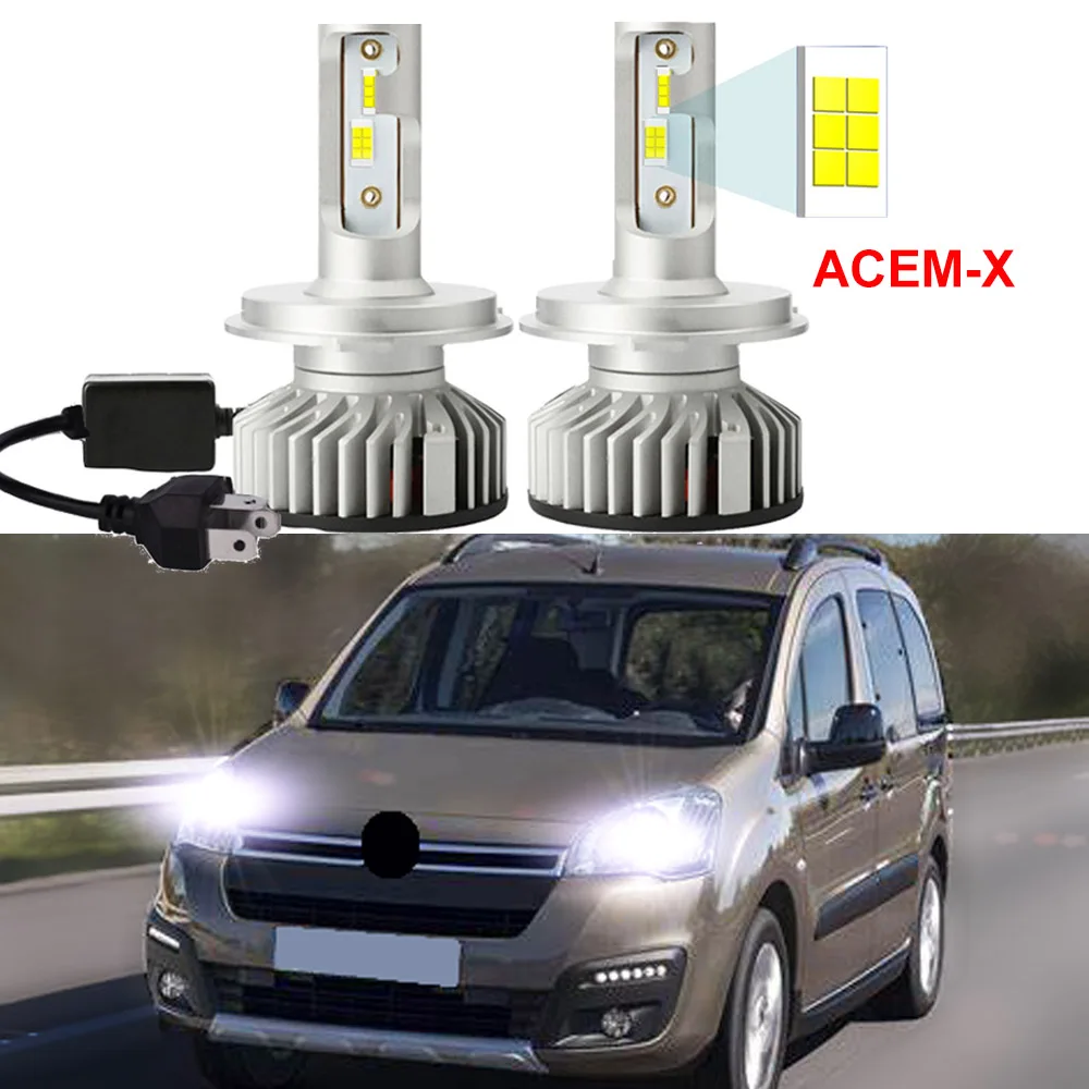 

2Pcs Led Headlight Bulbs For Citroen Berlingo MK1 MK2 1996-2017 H4 High Low Beam Car LED Headlamp Super Bright