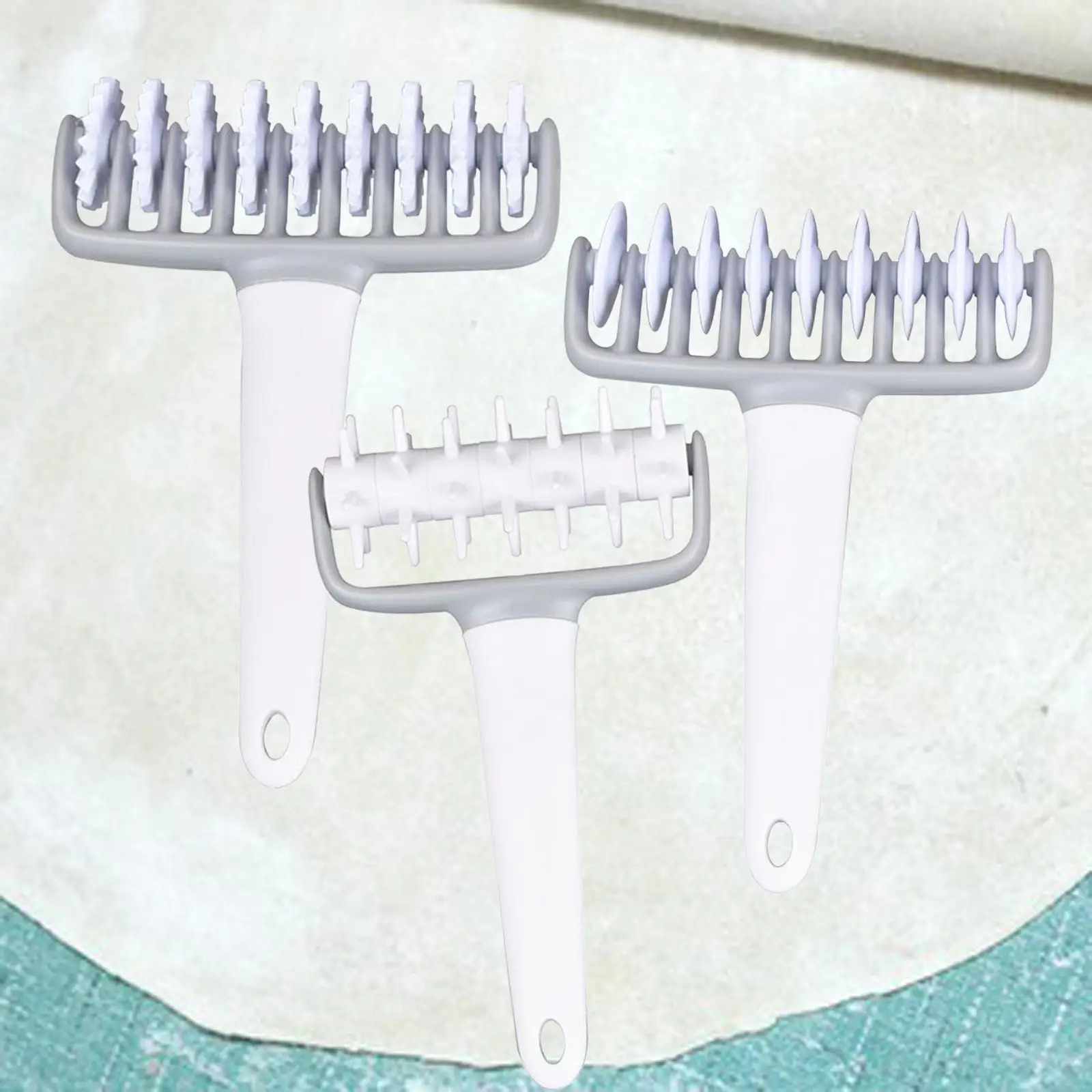 Pastry Tool Dough Holes Maker Needle Roller with Handle Pizza Dough Rollers Docker Pizza Roller for Cookie Flatbread Sandwich