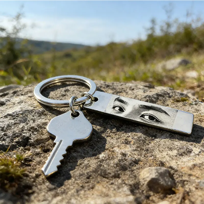 

Customized Stainless Steel Eyes Photo Couple Keychain Personalized Eye Image Laser Engraved Man Women Fashionable Key Ring Gifts