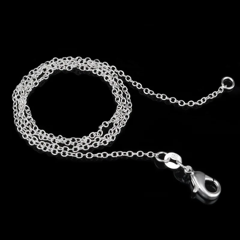 Wholesale 925 Sterling Silver 5 Pieces/Lot 16/18/20/22/24/inch 1.mm O-Chain Necklace For Men Women Fashion Jewelry