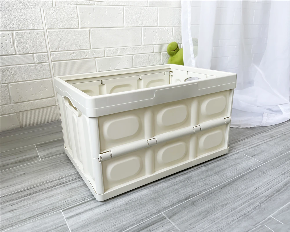 Cheap Price Promotion Hot Sale 22L Foldable Plastic Collapsible Plastic Moving Box Storage Box With Wooden Top