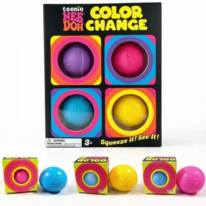 New StyleNeedoh Sensory Stress Relief Balls Fidget Squishy Toy Extrude Color Change Relieves Anxiety Blind Box for Gift New 2026