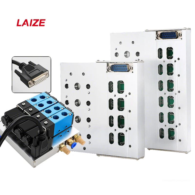 4V210 Solenoid Valve Island 4-12 Station Integrated Valve Manifold DC24V Pneumatic Control Valve Block For Automation Equipment