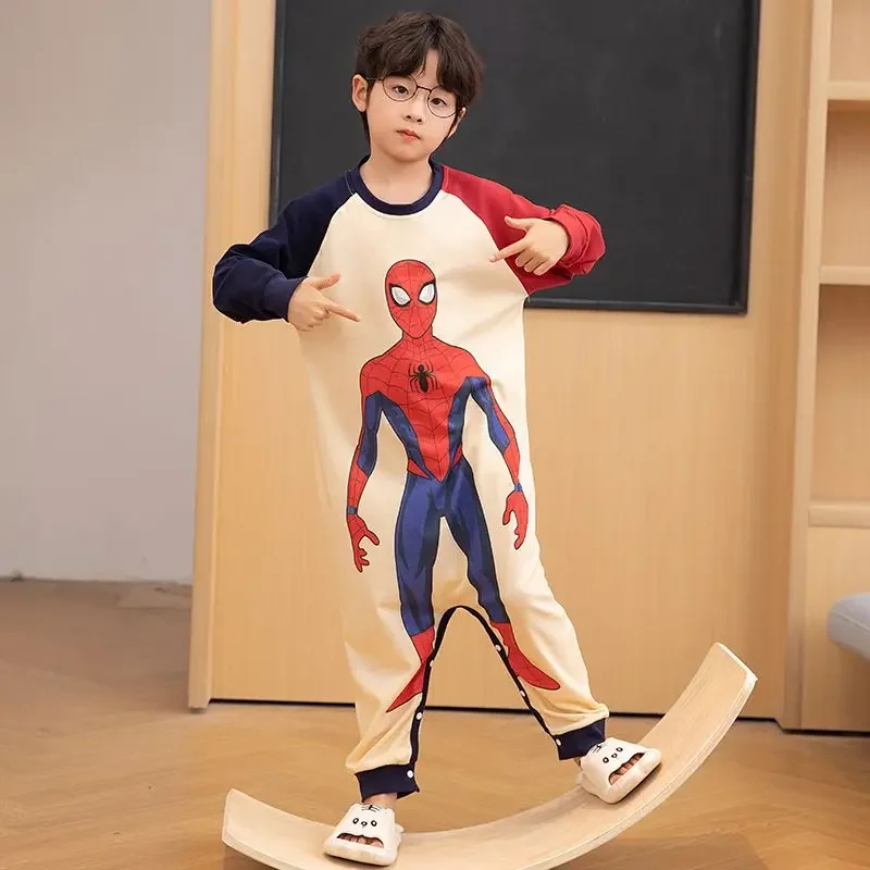 

Marvel SpiderMan cartoon cute student onesie homewear creative personalised for boys and girls spring new pajamas wholesale gift