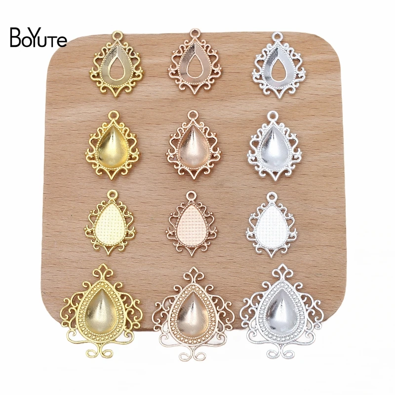 

BoYuTe (100 Pieces/Lot) Fit 10*14mm Water Drop Cabochon Blank Pendant Base Diy Handmade Jewelry Accessories