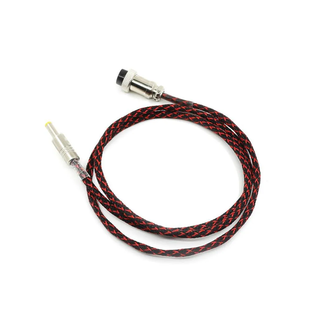 1.2M GX16-2 Pin To 5.5*2.1MM Silver Plated DC Linear Power Supply Output Cable