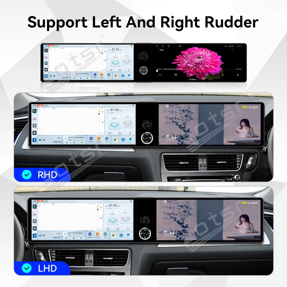 شاشة مزدوجة 12.3 بوصة أندرويد 13 راديو السيارة CarPlay لأودي Q5 2008-2016 شاشة تعمل باللمس مشغل وسائط متعددة نظام تحديد المواقع DSP وحدة رئيس السيارات #3