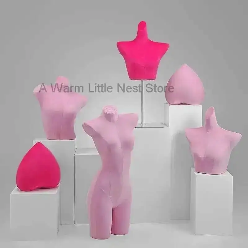 

Props Underwear Velvet Female Body Mannequin modern Bust Bra Pajamas Display Stand Ladies Lingerie Store Human Underwear Model Z