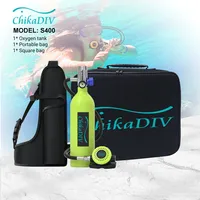 Chikadiv Mini Scuba Tank 1L Refillable Scuba Diving Oxygen Cylinder with Snorkeling Set for Underwater Marine Plongee Equipment