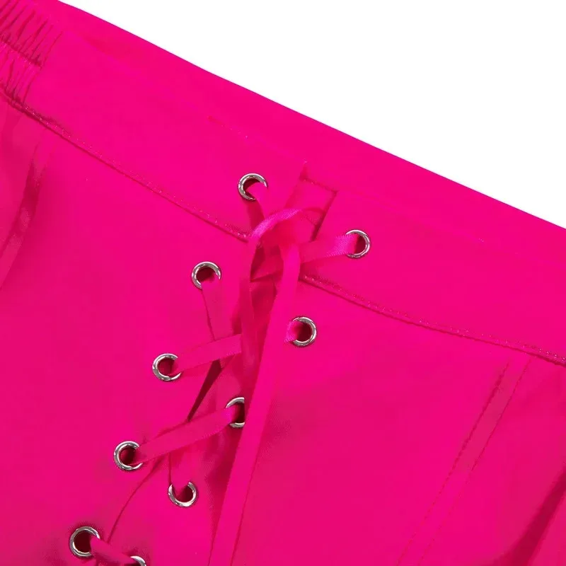 XT8Movie Barbi Costume Lovely Cowgirl Suit Pink Vest Top and Flared Pants Adult Kids Margot Robbie Girls Halloween Party Cl@XT6！