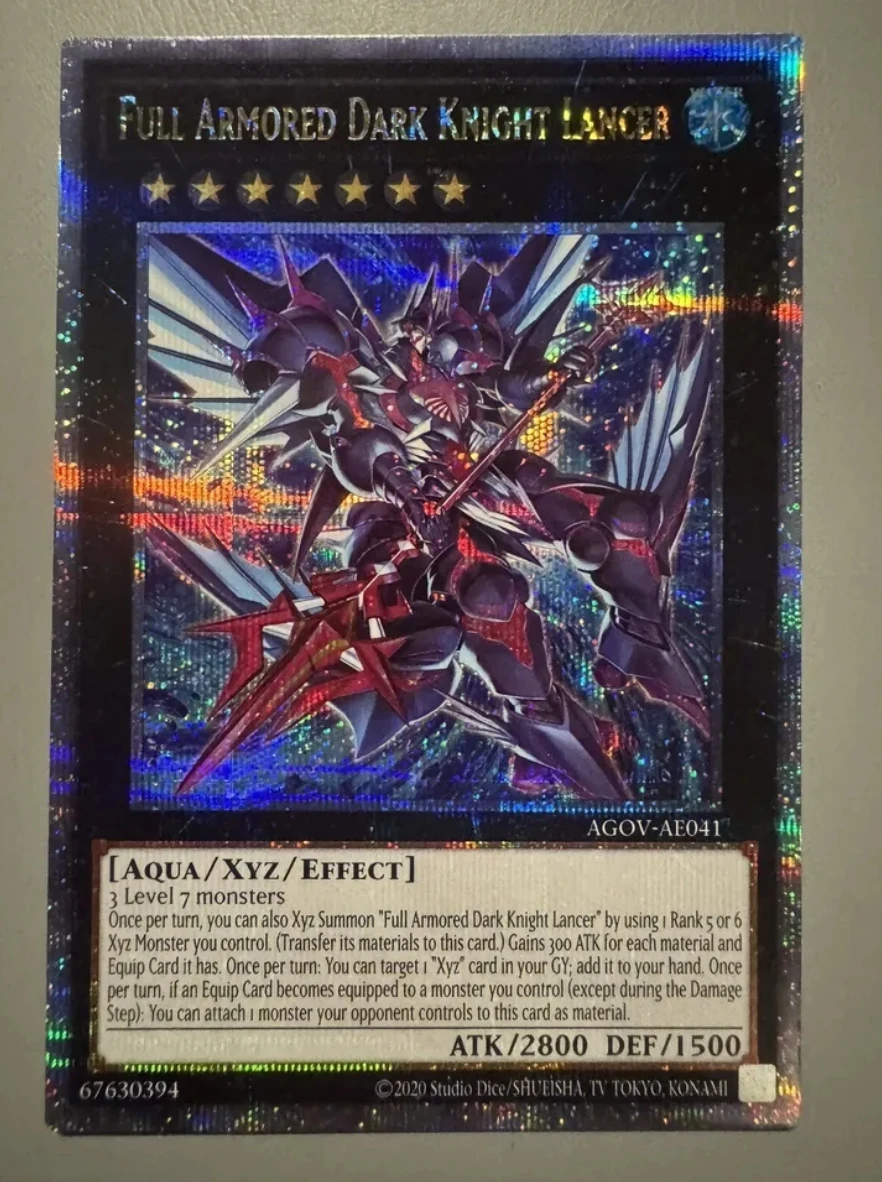 

Yugioh KONAMI AGOV-AE041 полный бронированный Темный рыцарь Lancer 25 четверти века секретный редкий Азиатский английский коллекция Мятная карта