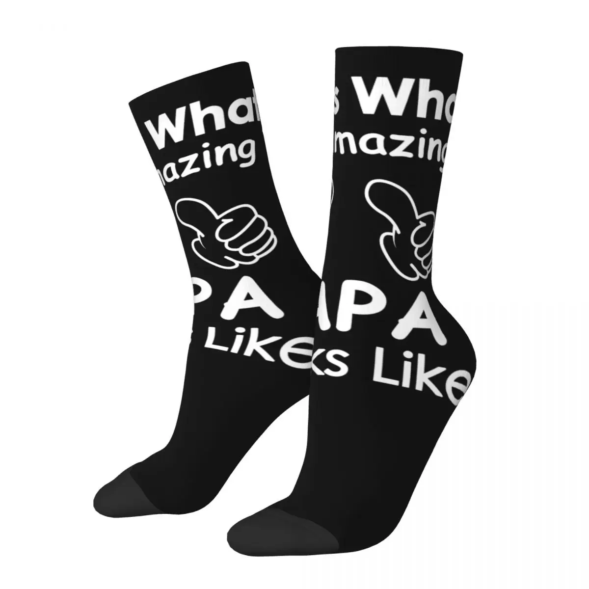 Funny Crazy Sock for Men Cool Harajuku This is What An Dad Looks Like Happy Quality Pattern Printed Boys Crew Sock Novelty Gift