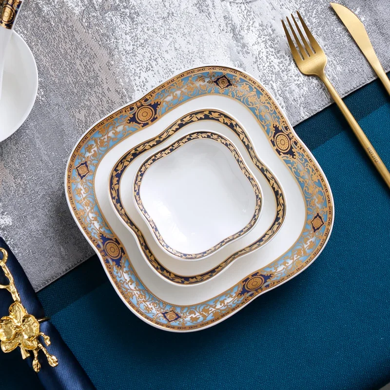 

Complete Dinner Service Plate Sets Hospitality Kitchen Luxury Plate Sets Dinnerware Christmas Pratos De Jantar Sets Kids Plate