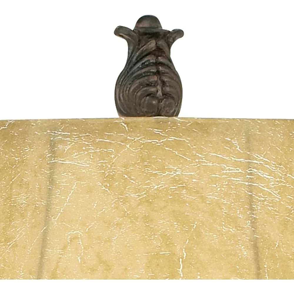 مصباح مكتبي بذراع متأرجح ريفي تقليدي مع منفذ شحن USB، معدن برونزي طبيعي، ارتفاع 22.5