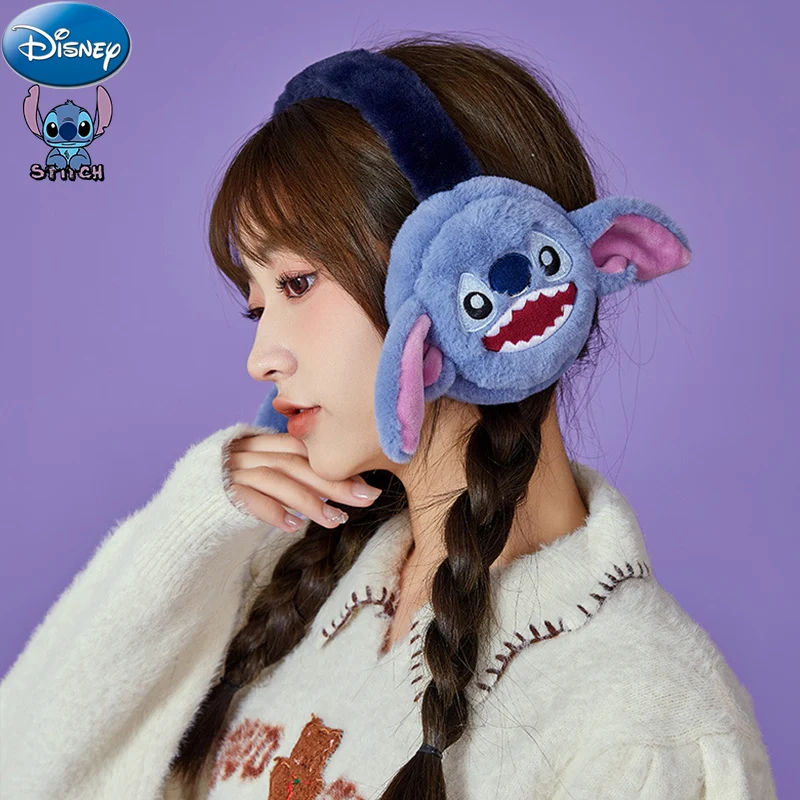 Disney Accessories Stitch Hat Scarf Integrated Lilo Stitch Gloves Ear Warmer Earflap Ear Muffs Girl Christmas Gift Bucket Hat