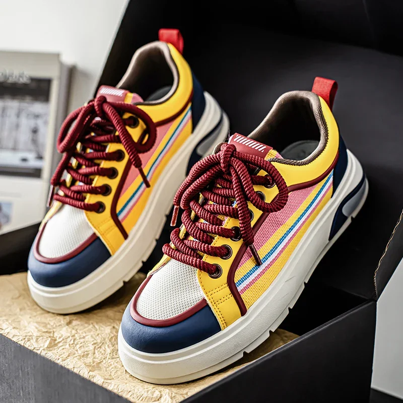 

Роскошные модные летние мужские кроссовки, новинка 2023 года, дышащая обувь, повседневная универсальная кожаная обувь, модные мужские белые туфли для доски Homme