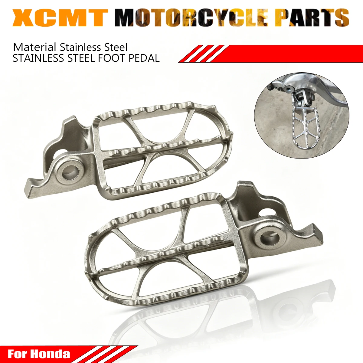 Off-Road Motorcycle CNC Parts Stainless Steel Foot Pedal For Honda CRF150R 250X 250R 250RX 300 450 L X RX CR125R 250R 2002-2025