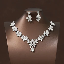 Itacazzo Bride Wedding Personalized Necklace Earring Set Exquisite and Elegant for Ladies Suitable for Party Festivals
