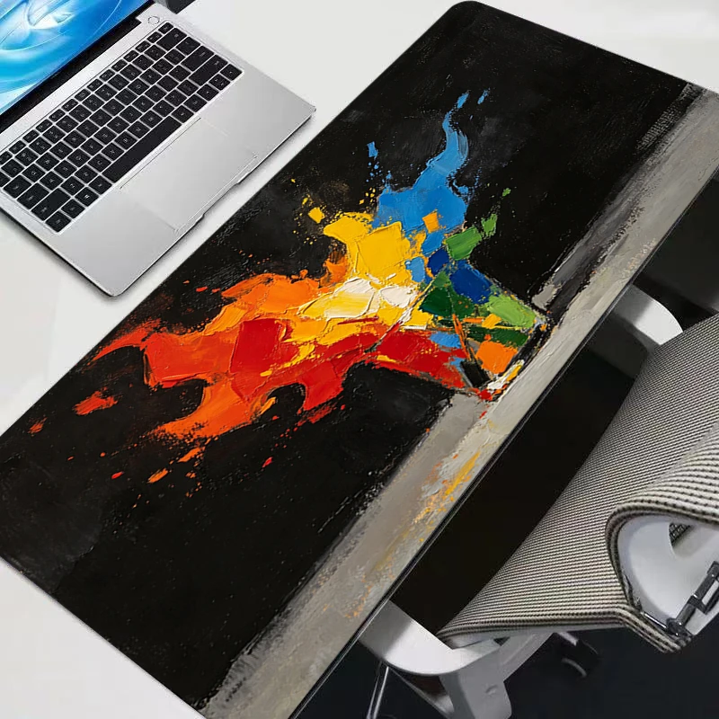 Mouse Pad Abstract Oil Painting Gaming Accessories PC Gamer Alfombrilla Xxl Computer Desk Mat Laptop Varmilo Keyboard Mousepad