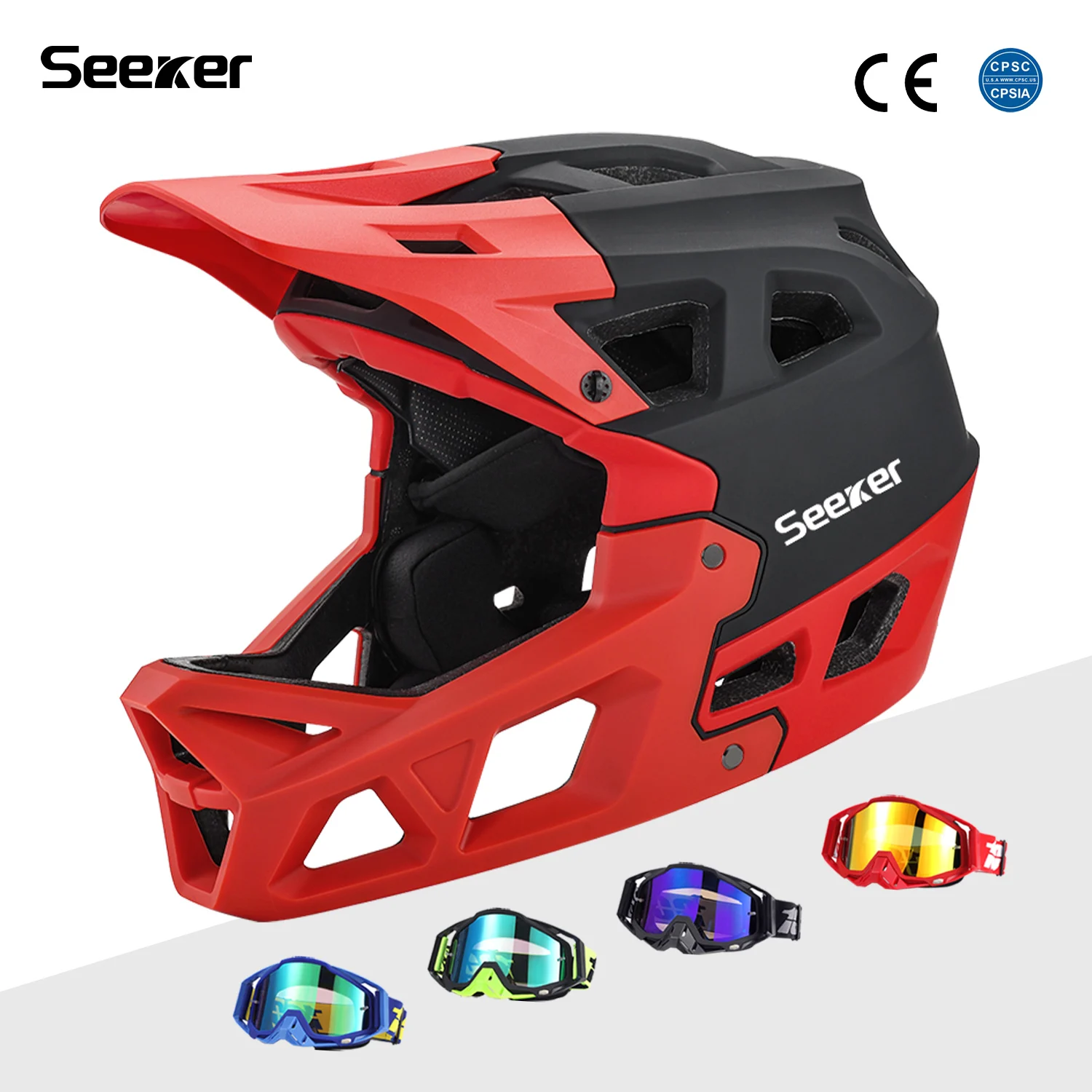 

Велосипедный шлем Seeker для бездорожья, полноразмерный, легкий, удобный, дышащий, безопасный, для даунхилла, для езды на горном велосипеде