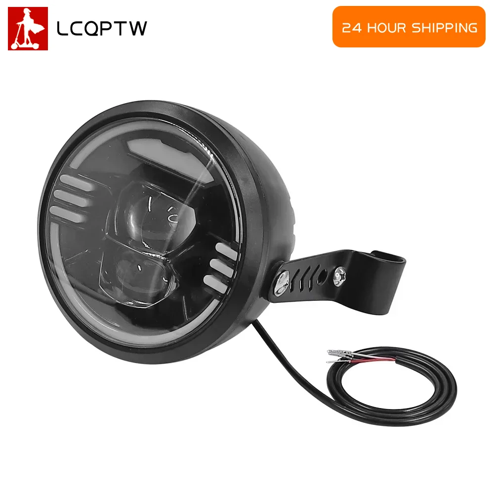 

12V-48V LED Headlight for Electric Scooter Waterproof Front Lamp Low Beam High Beam Headlamp Replacement Accessories Parts