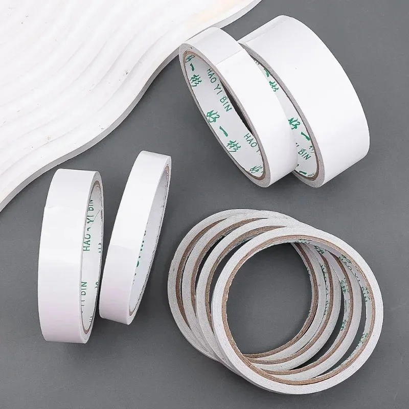 8M Double Sided Tape White Super Strong Double Faced Powerful Hand Tearing Ultra-thin High-adhesive Tape 5/8/10/12/15/18/20/30mm