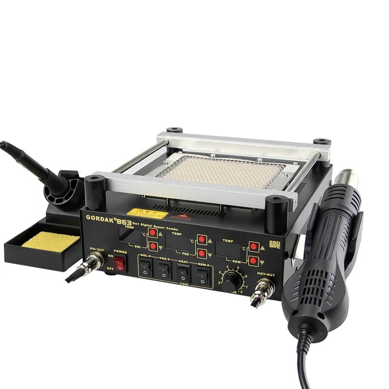 Gordak 863 Digital rework station soldering iron hot air  kit