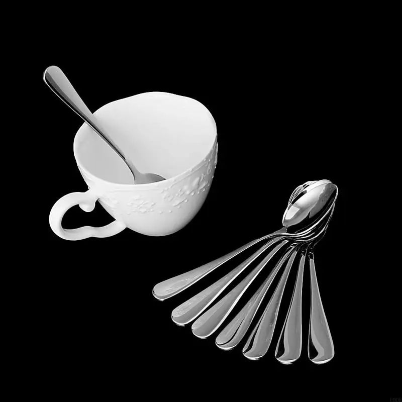 U0DE Stainless Steel Coffee Spoon 8 Pcs Baking Drinking Making Accessories