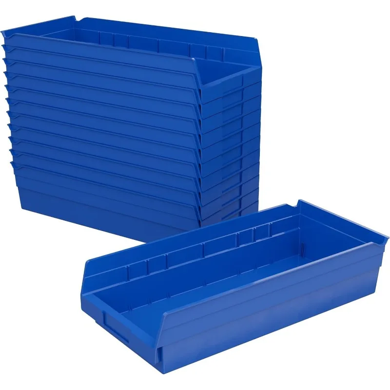 

30158 Plastic Shelf Bins, Heavy Duty Storage Bins To Use for Garage Organization Bins, Closet Organizer, and Drawer Organizer,