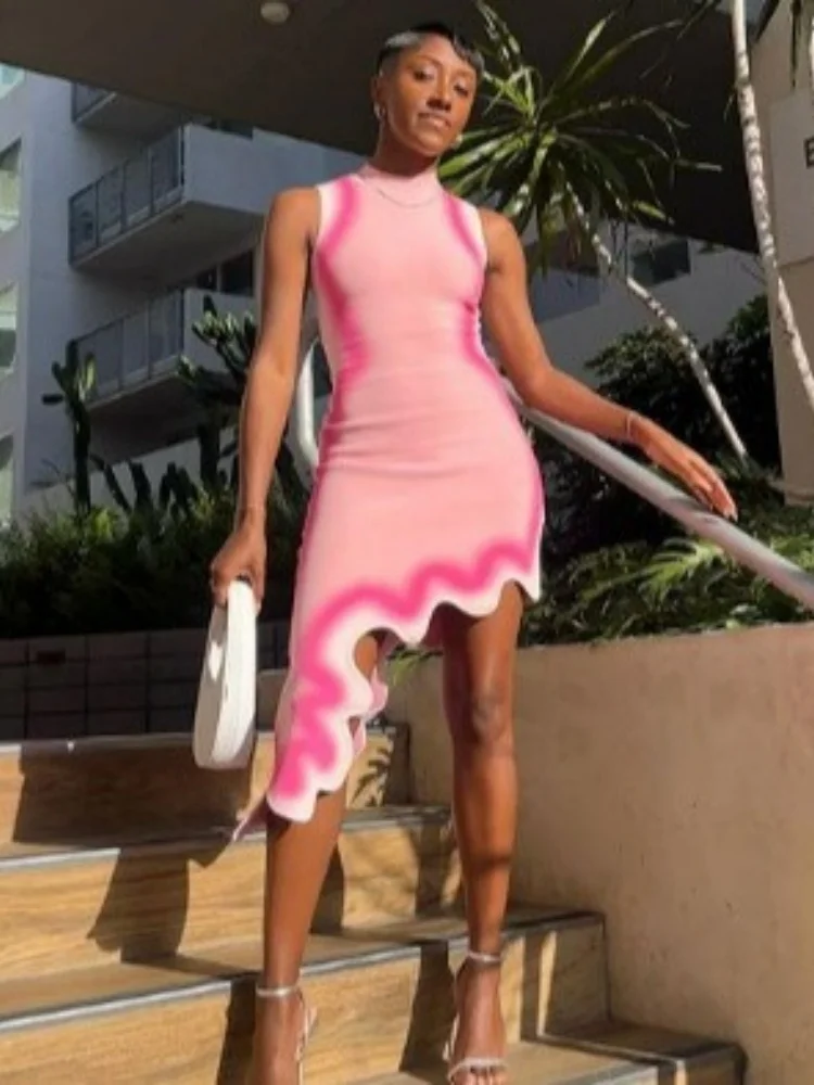 Wmstar Damenkleid im Großhandel: Sexy ärmelloses Strickkleid mit figurbetontem Oberteil – Neu im Sommer-Kleidersortiment für Dropshipping