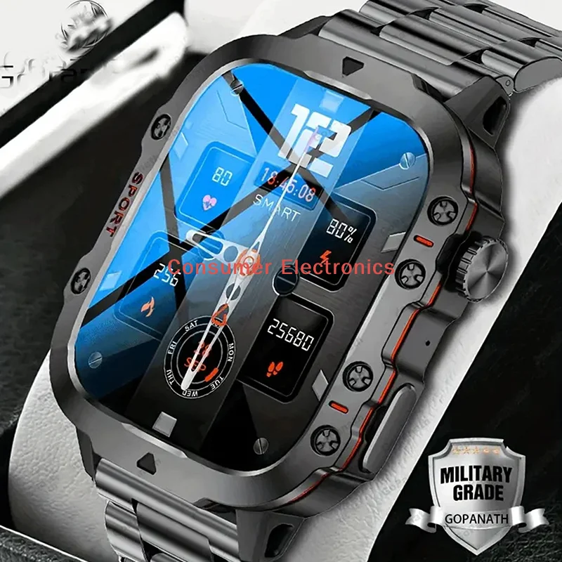 

[C9] Outdoor Sports Smart Watch 2.01 Inch HD Screen LED Flashlight Bluetooth Talking for Men Women Holiday Gifts