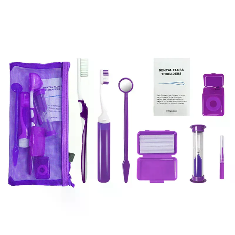 8pcs/set Oral Cleaning Care Dental Teeth Orthodontic Kits Whitening Tool Portable Outdoor Suit Interdental Brushoral Care