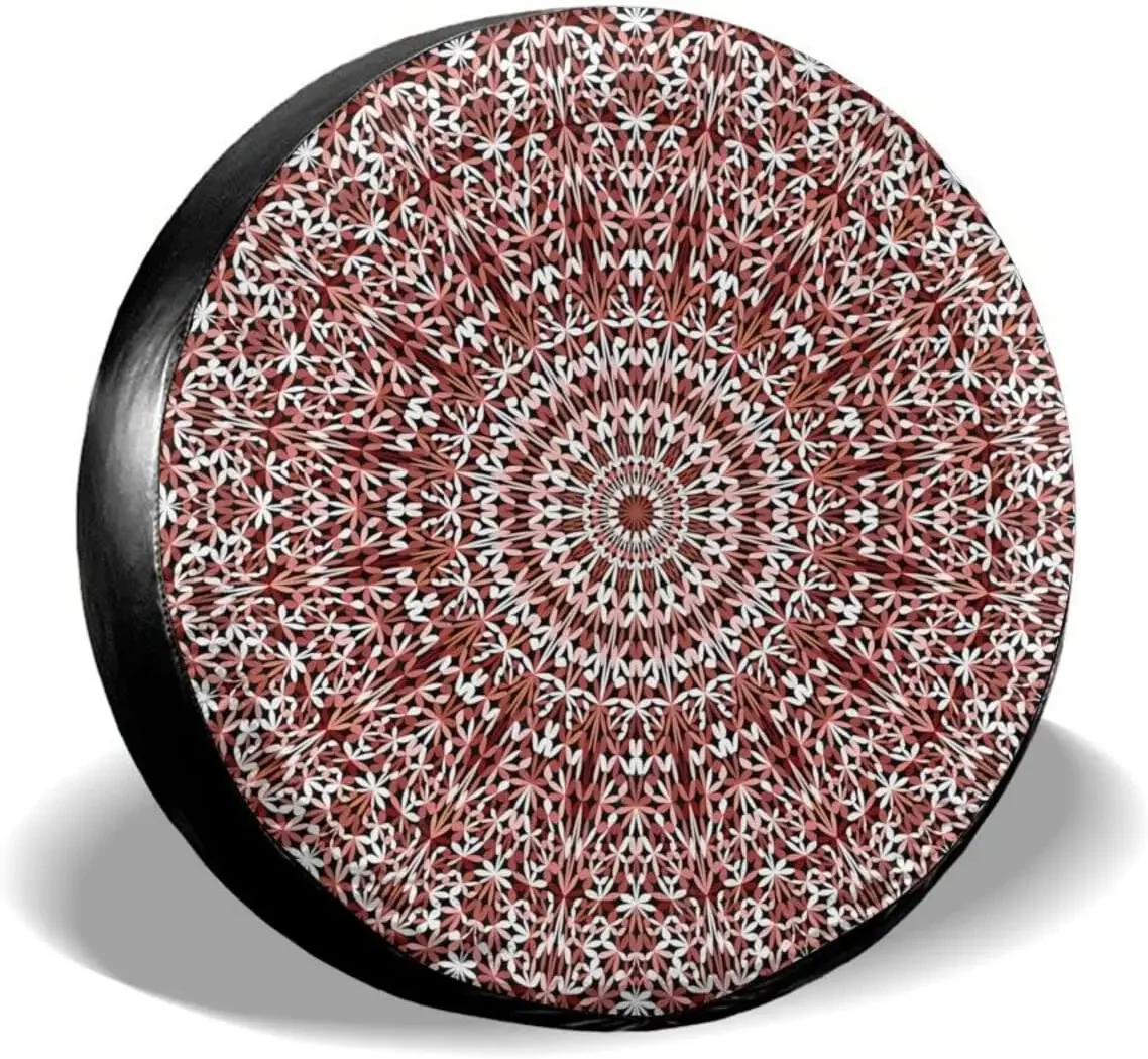 Spare Tire Cover Universal Tires Cover Kaleidoscope Mandala Car Tire Cover Wheel Weatherproof and Dust-Proof UV Sun Tire