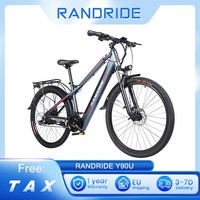 RANDRIDE Y90U Electric Bike 500W Motor 48V 13.6Ah Battery 40km/h Max Speed 90km Max Range 27.5*1.95'' Tire 150kg Load Disc Brake