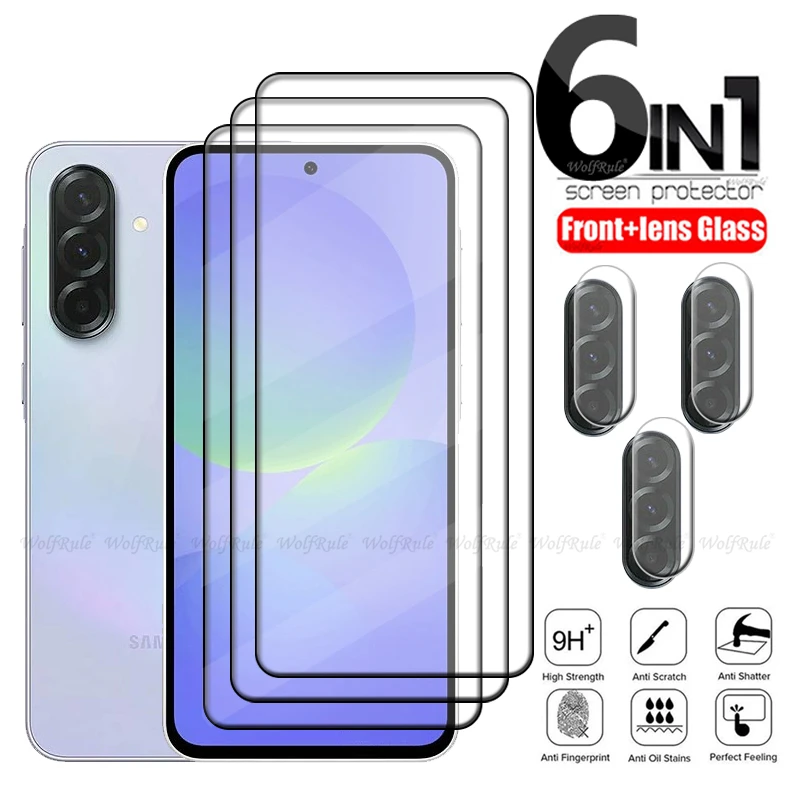 

6-in-1 For Samsung Galaxy A36 Glass Samsung A36 Tempered Glass Full Cover Glue 9H Screen Protector Samsung A36 A 36 Lens Glass