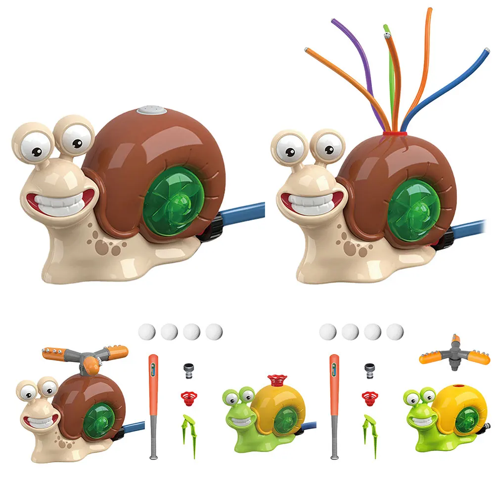 

2 in 1 Water Sprinkler Baseball Toy Cartoon Snail Summer Garden Lawns Water Toys Spray Water Toys for Summer Backyard Pool Fun