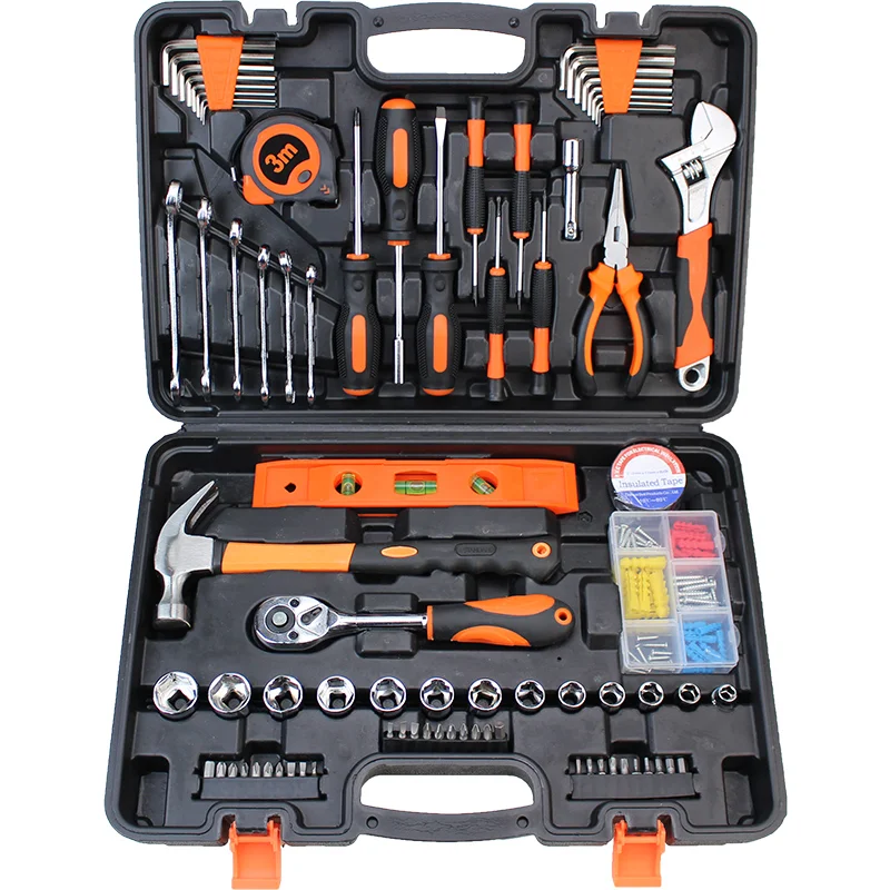 

Hand Tools Kit Hex Key Measuring Tape Combination Spanner Screwdriver Tools Set for Sale