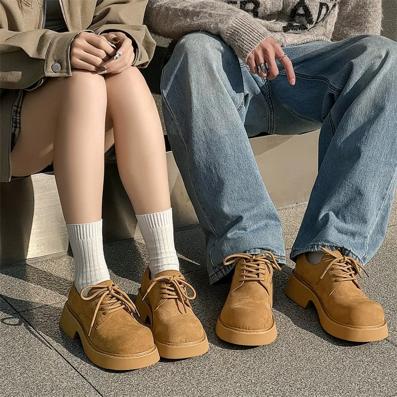 

High Quality Couple Leather Shoes Fashion Business Designer Formal Shoes for Man Trend Non-slip Casual Platform Sneakers for Men