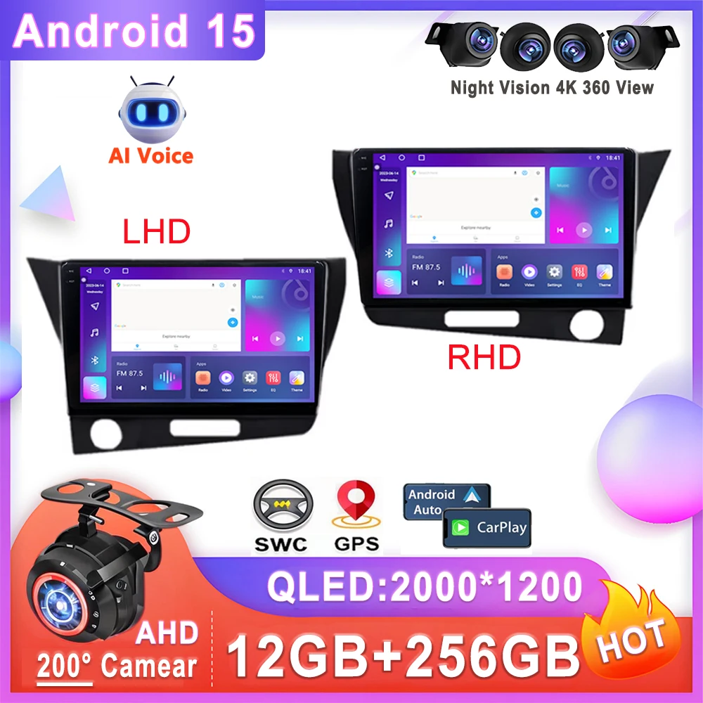 Android 15 For Honda CR-Z 1 CRZ LHD RHD 2010 - 2016 Touch Screen Car Radio Multimedia Player Navigation Stereo GPS Dash Cam BT