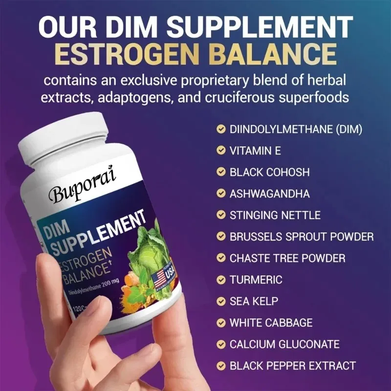 DIM Supplement Complex - Female Hormone Balance, Menopause, Hot Flashes & Night Sweats, PCOS & Endocrine Metabolic Support