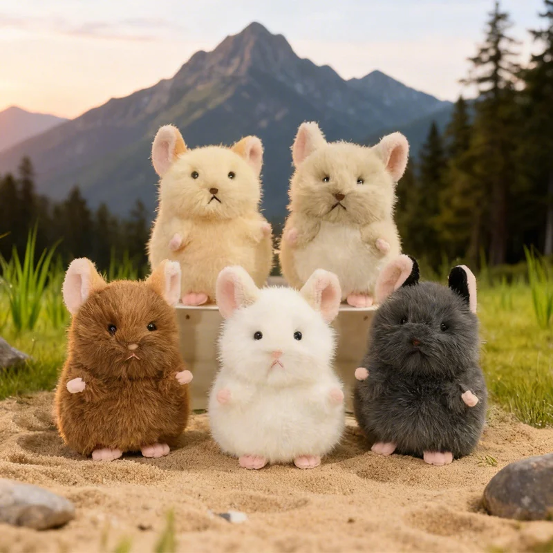 Nuevo Peluche de Chinchilla de 15 cm, Adorable, Suave y Esponjoso, Mini Muñeco Realista de Conejillo de Indias, Bonito Muñeco de Mascota Totoro para Niños, Regalo de Cumpleaños