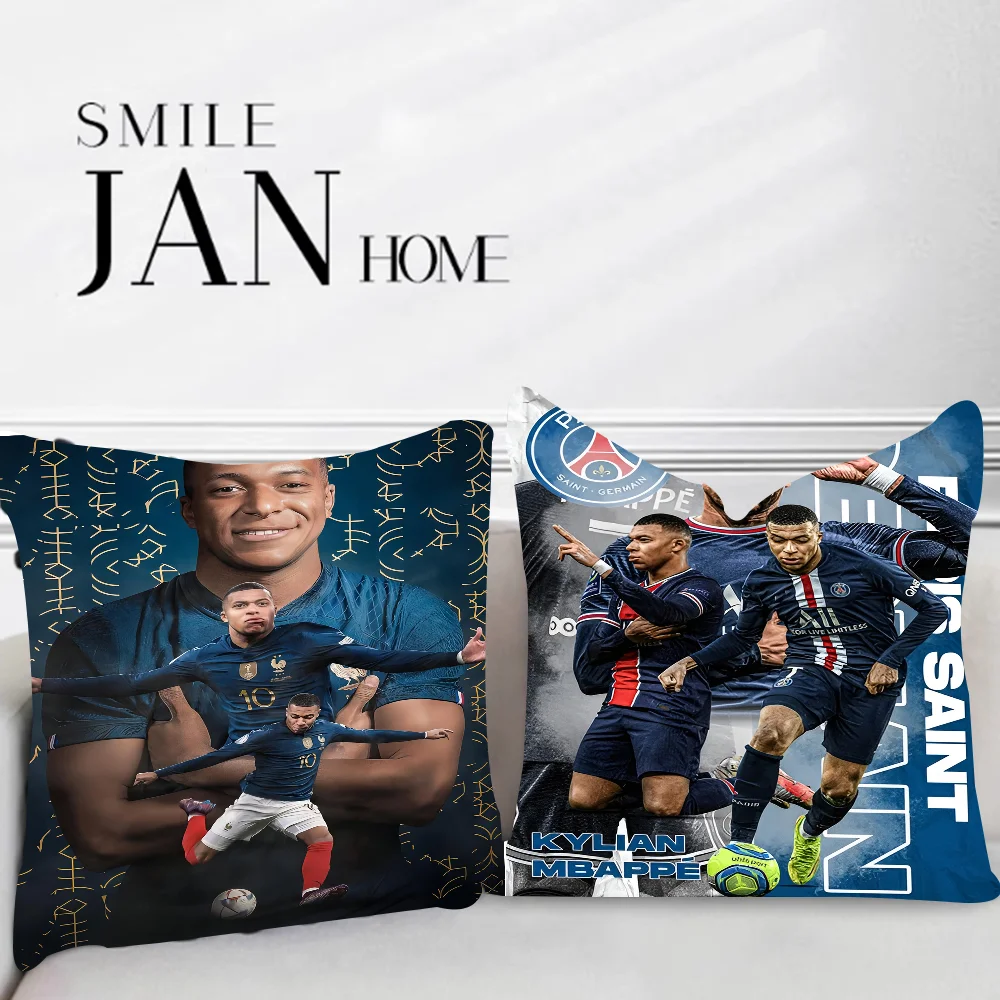 K-Kylian Football Star M-Mbappe Kissenbezug Toon Geschenk Kissenbezug Schlafzimmer Zuhause Sofa Stuhl Sitz Dekor Kissenbezug